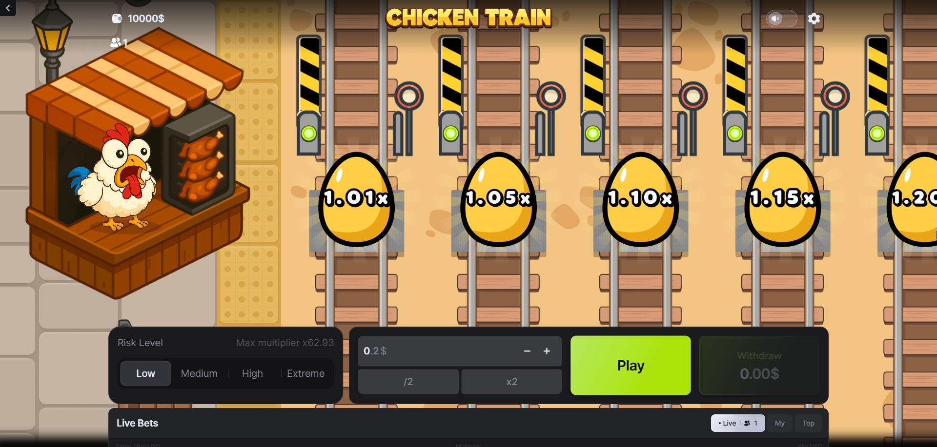 Jogabilidade de Chicken vs. Train