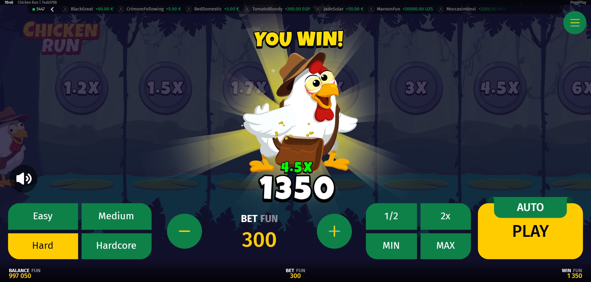 Виграш 1350$ на Chicken Run